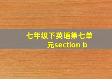 七年级下英语第七单元section b